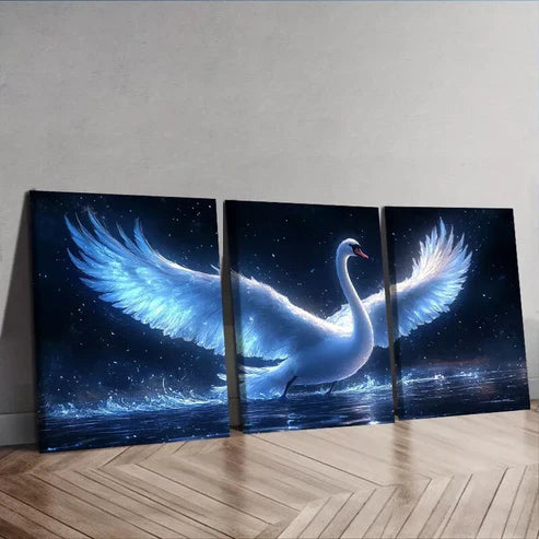 3 PCS White Swan Nature Wall Art Set Canvas Unframed - High Quality Print 100% Australian Made Wall Canvas