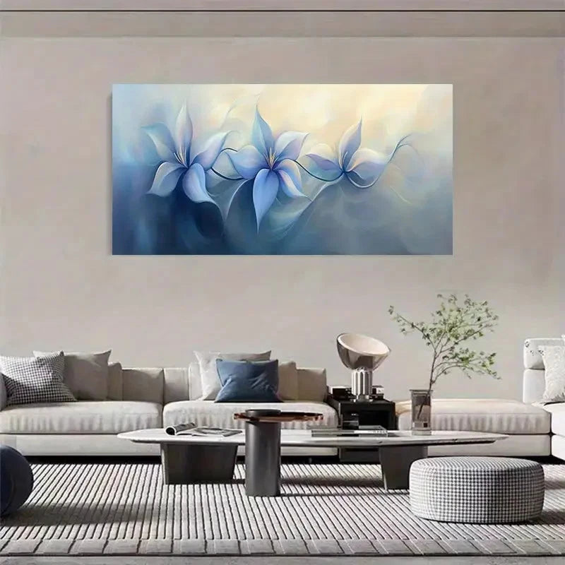 Modern Abstract Floral Light Wall Art Canvas Office Home Room Framed 120x60cm