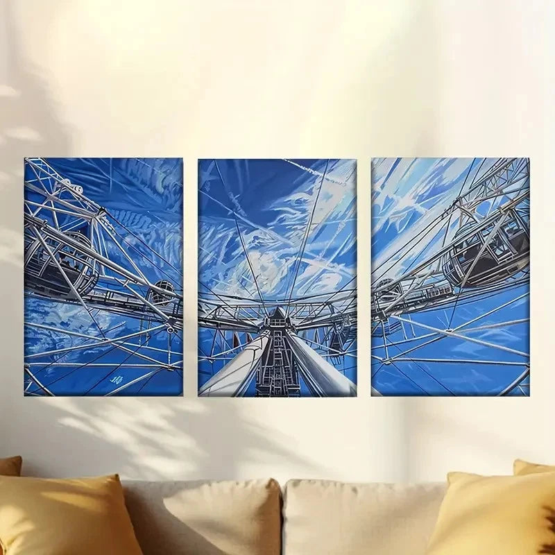 3pcs Colorful And Interesting Sky Wall Art Set Canvas Framed 50x70cm - High Quality Print 100% Australian Made Wall Canvas Ready to Hang - Bella Home Decor