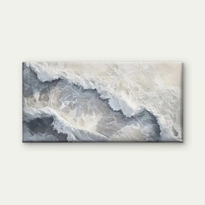 Waves Beach White Perfect Wall Art Canvas Office Home Room Framed 120x60cm