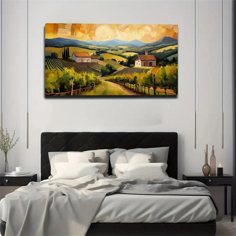 Surreal Country Quiet House Wall Art Canvas Office Home Room Framed 120x60cm