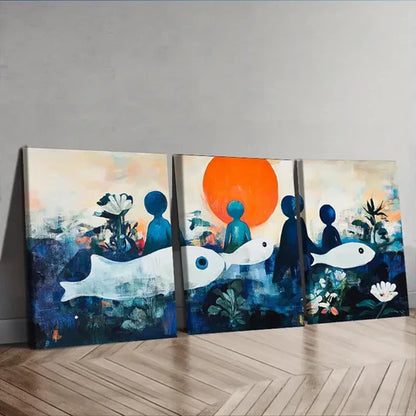 3pcs Messy character Painting Wall Art Canvas Unframed - High Quality Print 100% Australian Made Wall Canvas