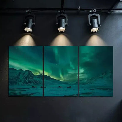 3pcs Northern Lights Over The Mountains Wall Art Canvas Unframed - High Quality Print 100% Australian Made Wall Canvas