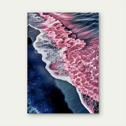 Pink Wave Ocean  60x90cm Metal Print Ready to Hang