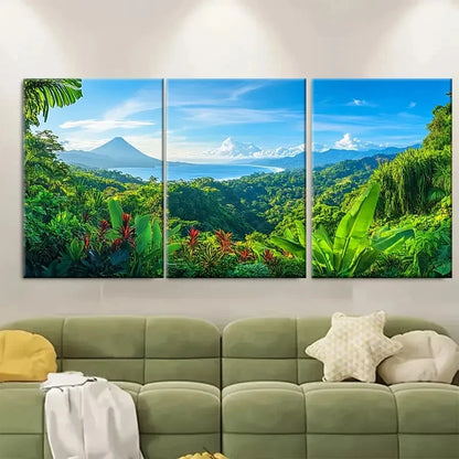 3pcs Costa Rican Paradise Metal Print Ready to Hang Art - Bella Home Decor