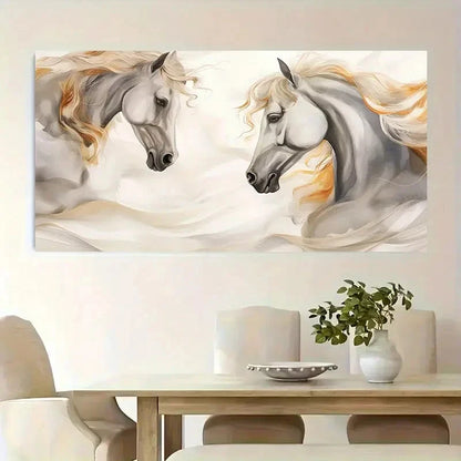 Retro Classic Ink Dye Horse Wall Art Canvas Office Home Room Framed 120x60cm
