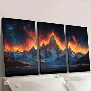 3pcs Starry Night Sky Art Serene AS Wall Art Set Canvas Framed 60x90cm - High Quality Print 100% Australian Made Wall Canvas Ready to Hang