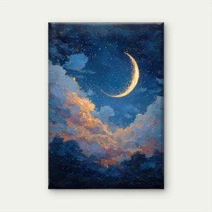 Celestial Crescent Moon 60x90cm Metal Print Ready to Hang