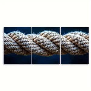 3pcs Textured Cotton Rope Metal Print Ready to Hang Art