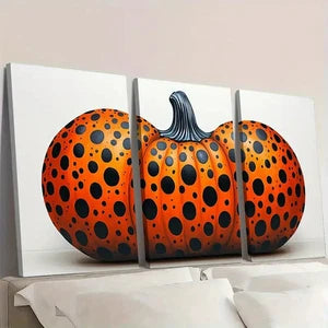 3pcs Japanese Pumpkin by Yayoi Wall Art Set Canvas Framed 60x90cm - High Quality Print 100% Australian Made Wall Canvas Ready to Hang