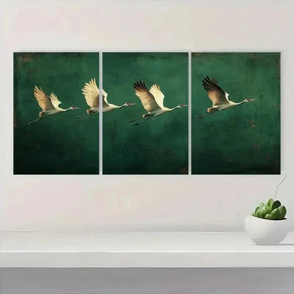 3pcs Japanese Style Flying Elegan Wall Art Set Canvas Unframed - High Quality Print 100% Australian Made Wall Canvas