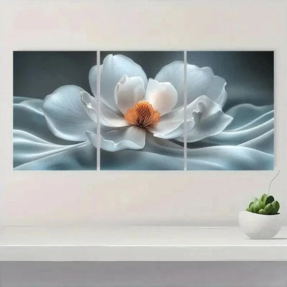 3pcs White Magnolia Flower MK  Wall Art Set Canvas Framed 40x60cm - High Quality Print 100% Australian Made Wall Canvas Ready to Hang - Bella Home Decor