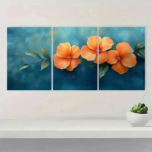 3pcs Trumpet Vine Flower WE Wall Art Set Canvas Framed 40x60cm - High Quality Print 100% Australian Made Wall Canvas Ready to Hang - Bella Home Decor