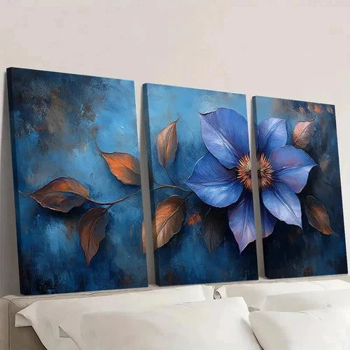 3pcs Clematis Flower Art Painting RT  Wall Art Set Canvas Framed 60x90cm - High Quality Print 100% Australian Made Wall Canvas Ready to Hang - Bella Home Decor