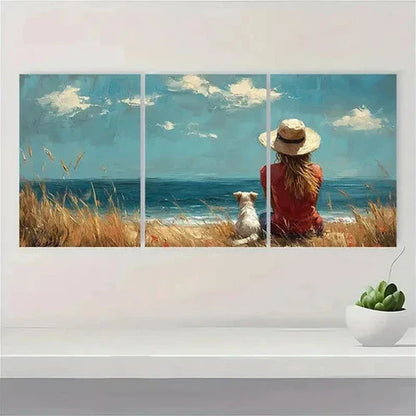 3pcs A Little Souvenir Fine Art EY Wall Art Set Canvas Unframed - High Quality Print 100% Australian Made Wall Canvas