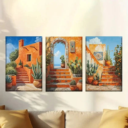 3pcs Luxury Marrakech with Moroccan Wall Art Set Canvas Framed 60x90cm - High Quality Print 100% Australian Made Wall Canvas Ready to Hang