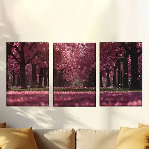 3pcs Classic Style Charming Spring Cherry Wall Art Canvas Unframed – High Quality Print 100% Australian Made Wall Canvas - Bella Home Decor