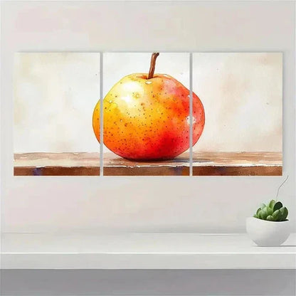 3pcs Pear Watercolor Print Fruits Painting Wall Art Set Canvas Unframed - High Quality Print 100% Australian Made Wall Canvas