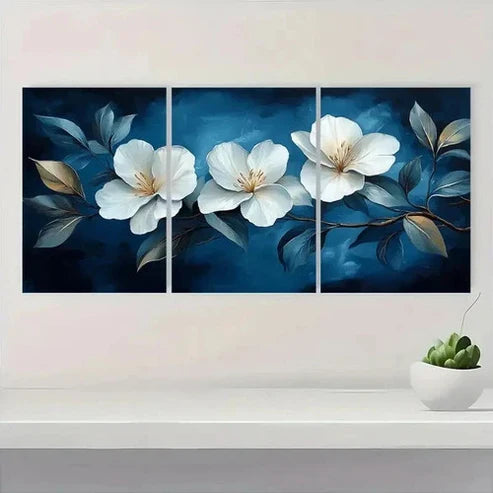 3pcs White Azalea Canvas Print Painting Wall Art Set Canvas Unframed - High Quality Print 100% Australian Made Wall Canvas