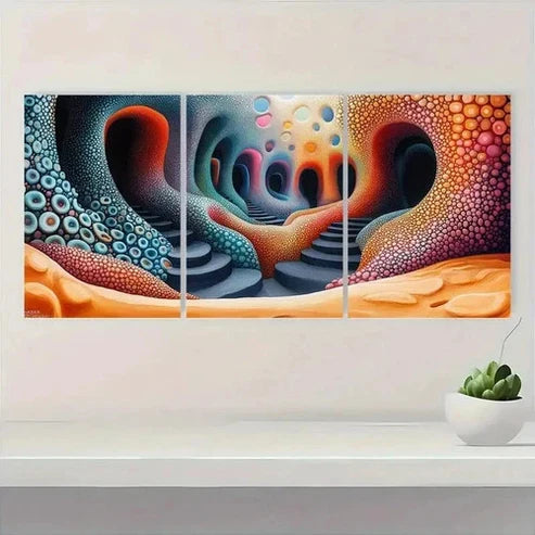 3pcs Featuring a Yayoi Kusama Print Y Wall Art Set Canvas Unframed - High Quality Print 100% Australian Made Wall Canvas - Bella Home Decor