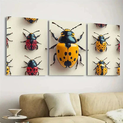 3pcs Beetle Wall Art Set Canvas Unframed - High Quality Print 100% Australian Made Wall Canvas - Bella Home Decor