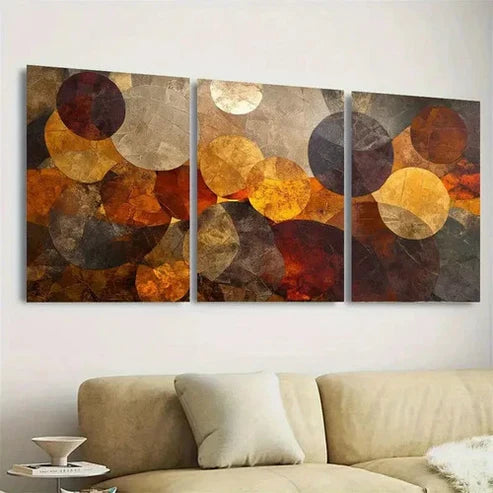 3pcs Earthy Abstractions Wall Art Set Canvas Unframed - High Quality Print 100% Australian Made Wall Canvas - Bella Home Decor