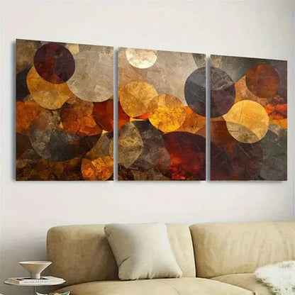 3pcs Earthy Abstractions Wall Art Set Canvas Unframed - High Quality Print 100% Australian Made Wall Canvas - Bella Home Decor