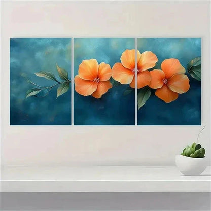 3pcs Trumpet Vine Flower Wall Art Set Canvas Unframed - High Quality Print 100% Australian Made Wall Canvas