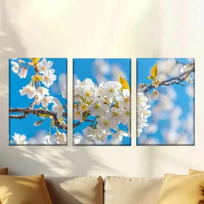 3pcs Vibrant Cherry Blossoms in Spring Wall Art Canvas Unframed – High Quality Print 100% Australian Made Wall Canvas