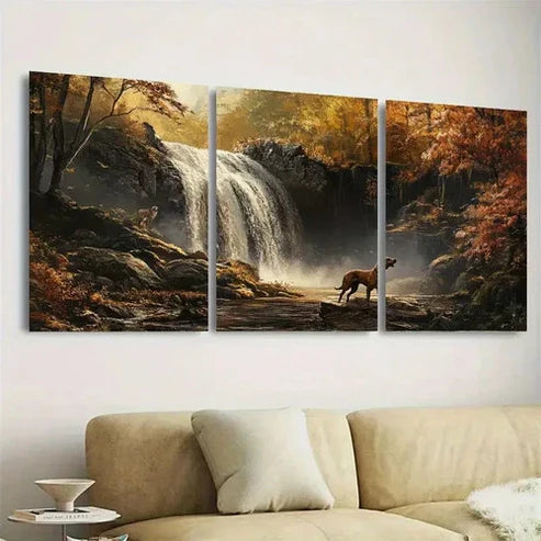 3pcs Serene Autumn Forest Wall Art Set Canvas Unframed - High Quality Print 100% Australian Made Wall Canvas - Bella Home Decor