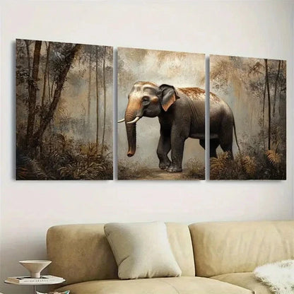 3pcs Jungle Scene with Lush Greenery & Sunlight Wall Art Set Canvas Framed 50x70cm - High Quality Print 100% Australian Made Wall Canvas Ready to Hang