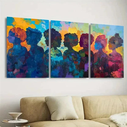 3pcs Colorful Silhouettes Wall Art Set Canvas Framed 40x60cm - High Quality Print 100% Australian Made Wall Canvas Ready to Hang - Bella Home Decor