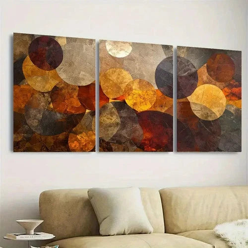 3pcs Earthy Abstractions Wall Art Set Canvas Framed 60x90cm - High Quality Print 100% Australian Made Wall Canvas Ready to Hang - Bella Home Decor