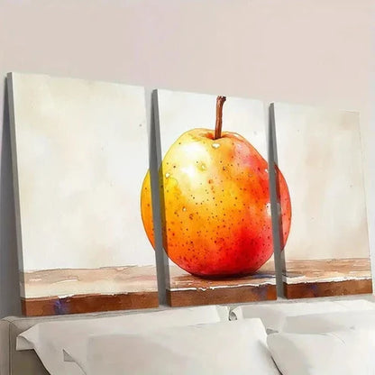 3pcs Pear Watercolor Print Fruits Painting Wall Art Set Canvas Unframed - High Quality Print 100% Australian Made Wall Canvas