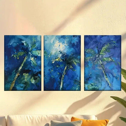 3pcs Dark and Eerie Tropical Forest Wall Art Set Canvas Framed 60x90cm - High Quality Print 100% Australian Made Wall Canvas Ready to Hang - Bella Home Decor