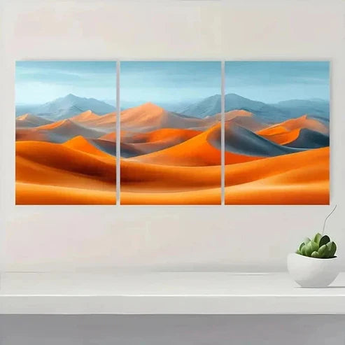3pcs Abstract Desert Landscape Art  Wall Art Set Canvas Unframed - High Quality Print 100% Australian Made Wall Canvas - Bella Home Decor