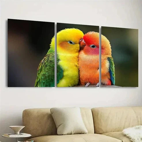 3pcs Lovebirds Wall Art Set Canvas Unframed - High Quality Print 100% Australian Made Wall Canvas - Bella Home Decor