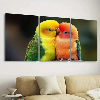 3pcs Lovebirds Wall Art Set Canvas Unframed - High Quality Print 100% Australian Made Wall Canvas - Bella Home Decor