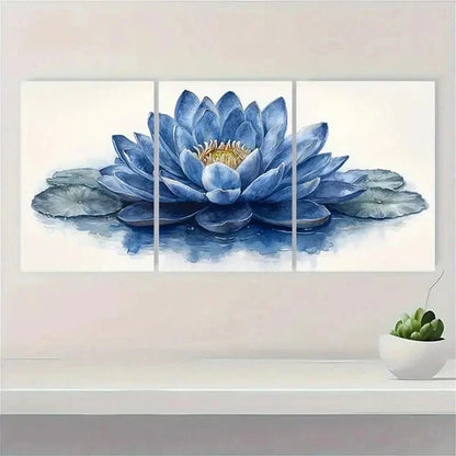 3pcs Waterlily Watercolor Art Prints F Wall Art Set Canvas Framed 60x90cm - High Quality Print 100% Australian Made Wall Canvas Ready to Hang - Bella Home Decor