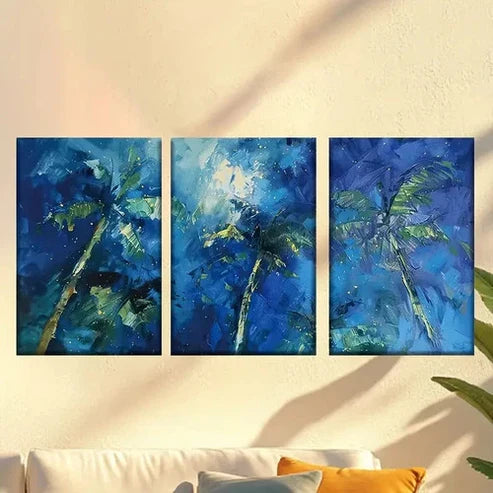 3pcs Dark and Eerie Tropical Forest Wall Art Canvas Unframed – High Quality Print 100% Australian Made Wall Canvas - Bella Home Decor