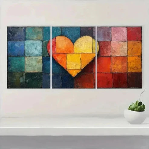 3pcs Minimalist Love He Art Canvas Print  Wall Art Set Canvas Unframed - High Quality Print 100% Australian Made Wall Canvas - Bella Home Decor