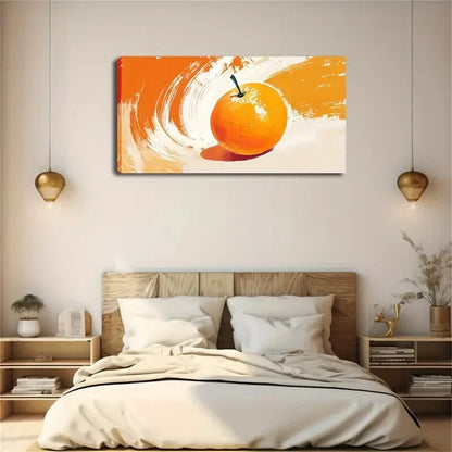 Orange A Bright Light Beige Wall Art Canvas Office Home Room Framed 120x60cm - Bella Home Decor