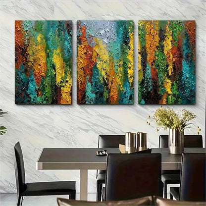 3pcs Abstract Scenery Textured Forest Perfect Wall Art Set Canvas Framed 50x70cm - High Quality Print 100% Australian Made Wall Canvas Ready to Hang. - Bella Home Decor