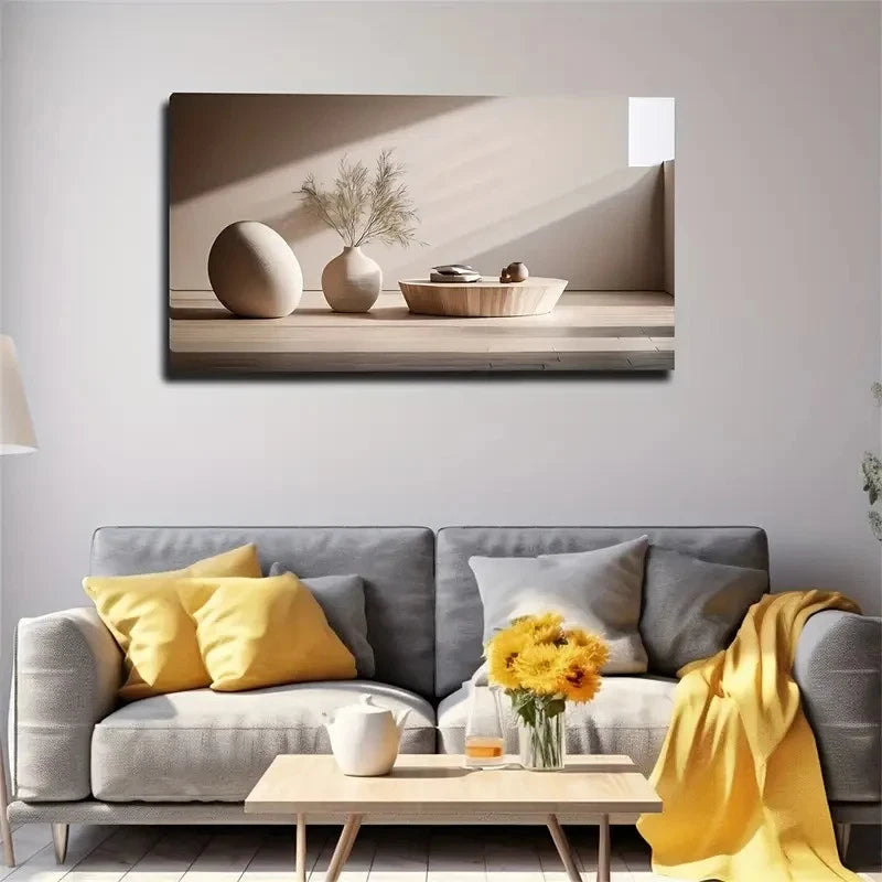 Tranquil Still Life With Lands Wall Art Canvas Office Home Room Framed 120x60cm