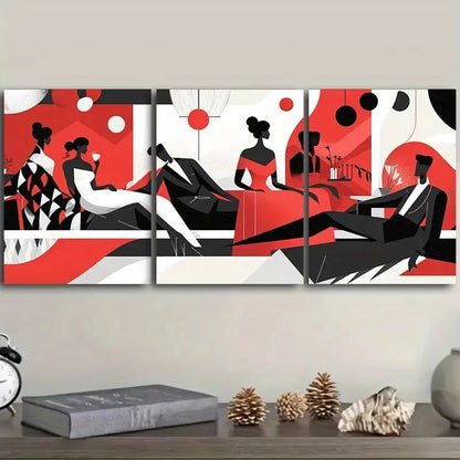 3pcs Bachelor party cartoonish style Painting  Wall Art Set Canvas Framed 40x60cm - High Quality Print 100% Australian Made Wall Canvas Ready to Hang - Bella Home Decor