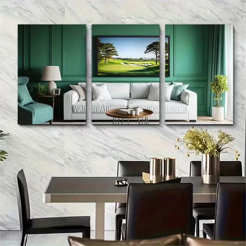 3pcs Spyglass Hill Golf Club, Metal Print Ready to Hang Art