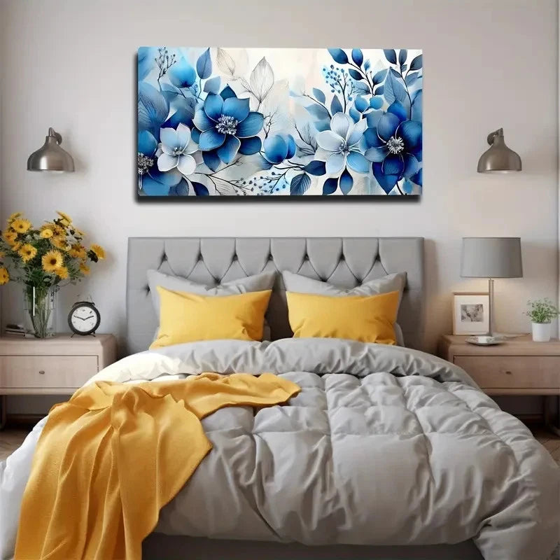 Elegant Blooming Flowers Wall Art Canvas Office Home Room Framed 120x60cm - Bella Home Decor