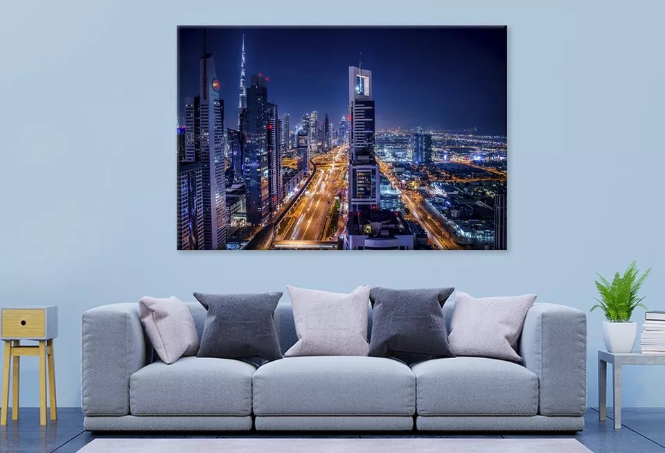 Vibrant Night City Lights Wall Art Decor 100% Australian Made - Bella Home Decor