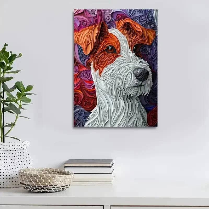 Wire Fox Terrier by Sheryl Wylie Painting  40x60cm Metal Print Ready to Hang - Bella Home Decor