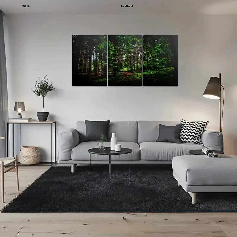 3pcs Forest Nature Pathway Painting Metal Print Ready to Hang Art - Bella Home Decor